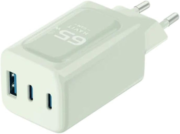 Havit Travel Charger 65W Gan USB-A+USB-C UC260 green - 1 Year Official Warranty