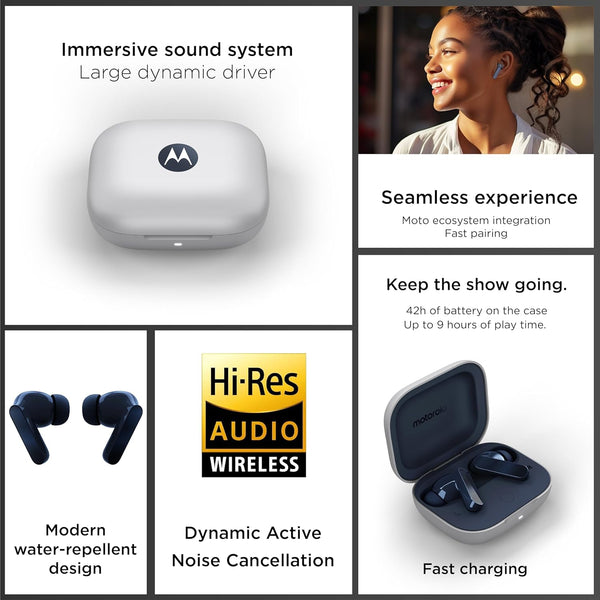 سماعات أذن لاسلكية Airpods من موتورولا موتو بادز - ضمان رسمي لمدة عام
