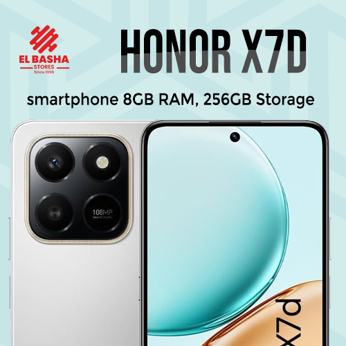 هاتف HONOR X7D 5G، ذاكرة وصول عشوائي 8 جيجابايت، سعة تخزين 256 جيجابايت - ضمان رسمي لمدة عام واحد.