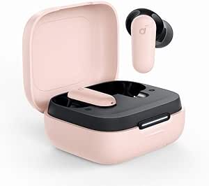 سماعات الأذن الداخلية Soundcore R50I NC من Anker مع إلغاء الضوضاء، باس قوي، وقت تشغيل 45 ساعة، حافظة وقاعدة هاتف 2 في 1، مقاومة للماء IP54، شحن سريع 10 دقائق = 120 دقيقة، بلوتوث 5.4 (وردي) - ضمان 18 شهرًا