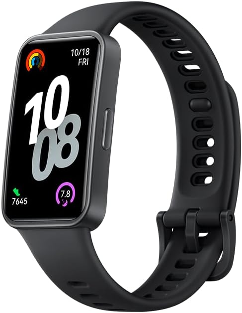 HUAWEI Band 10 Smart Watch, Metallic Design and Comfortable Wearing, Pro-level Sleep Analysis, Emotional Health Aid, 100 Workout Modes, Robust Battery Life, IOS and Android, Black-INTERNATIONL WARRANTY