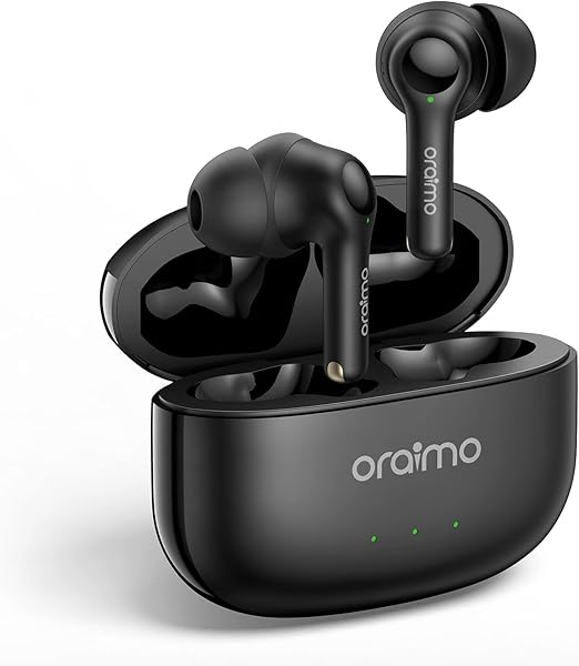أجهزة أورايمو AirPods FreePods 3C OEB E104D السوداء، بضمان لمدة عام واحد.